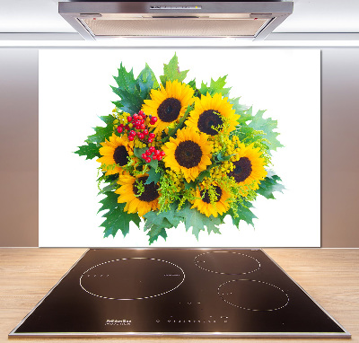 Kitchen splashback Bouquet of sunflowers