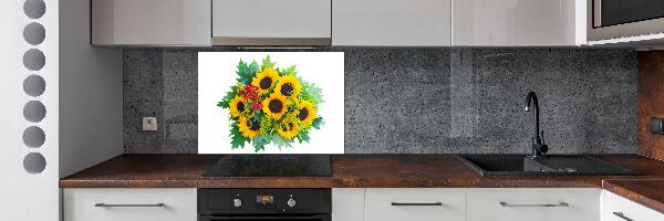 Kitchen splashback Bouquet of sunflowers