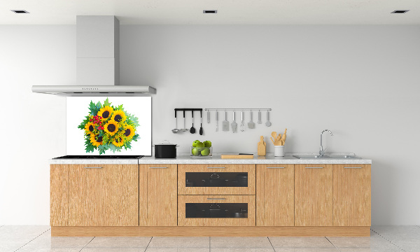 Kitchen splashback Bouquet of sunflowers