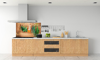 Cooker splashback Herbs on a string