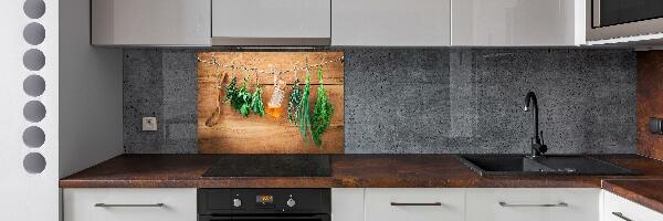 Cooker splashback Herbs on a string