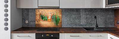 Cooker splashback Herbs on a string