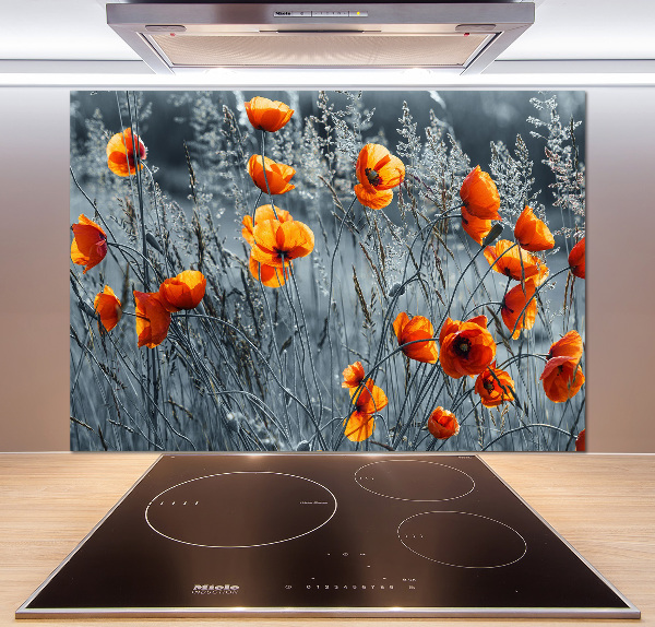 Kitchen splashback Field poppy seed