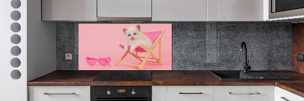 Kitchen splashback Cat on a sun lounger