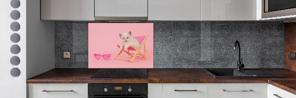 Kitchen splashback Cat on a sun lounger