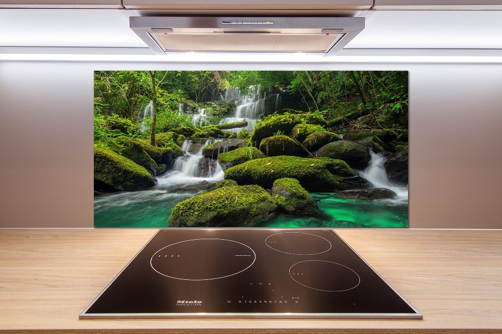 Cooker splashback Waterfall in the forest