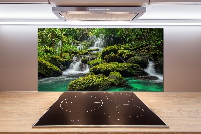 Cooker splashback Waterfall in the forest