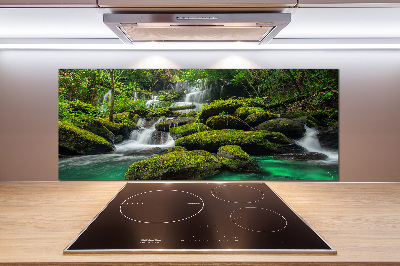 Cooker splashback Waterfall in the forest