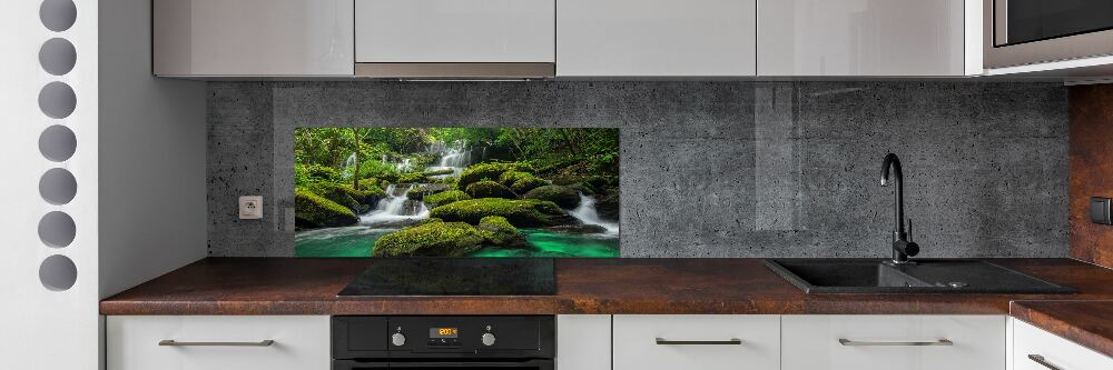 Cooker splashback Waterfall in the forest