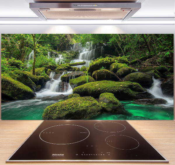 Cooker splashback Waterfall in the forest