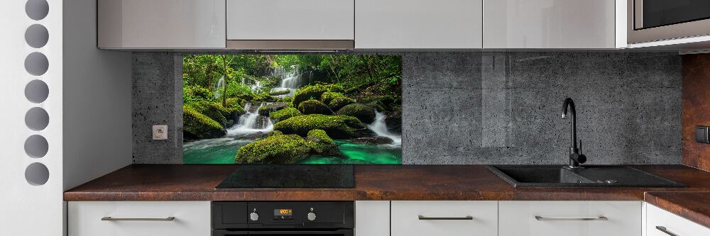 Cooker splashback Waterfall in the forest