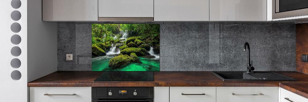 Cooker splashback Waterfall in the forest