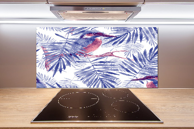 Kitchen splashback Plants and bird