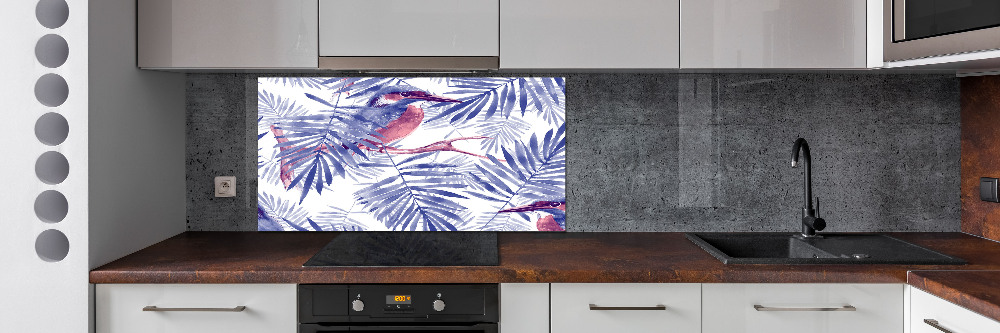 Kitchen splashback Plants and bird