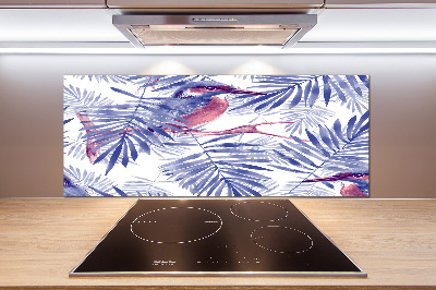 Kitchen splashback Plants and bird