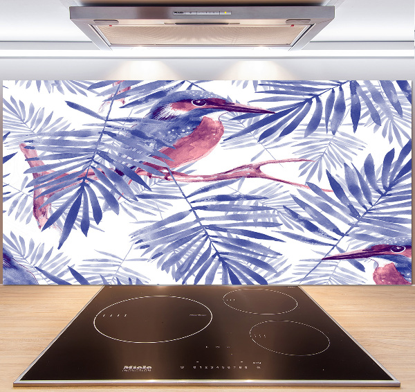 Kitchen splashback Plants and bird