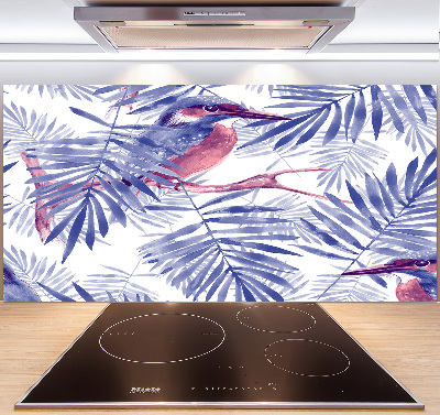 Kitchen splashback Plants and bird