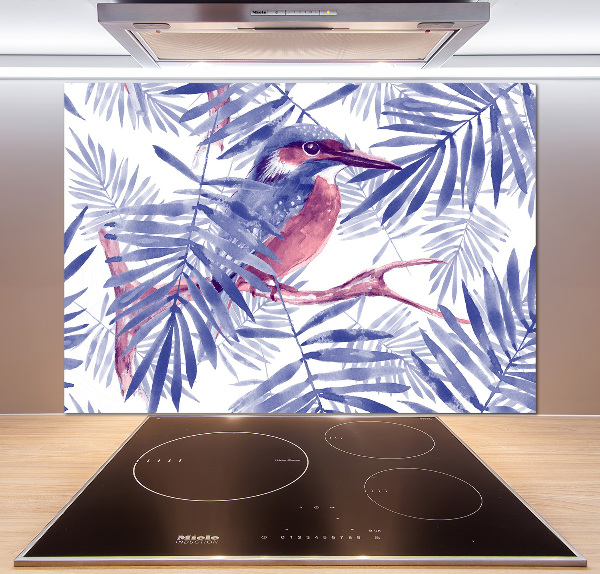 Kitchen splashback Plants and bird