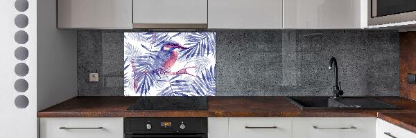 Kitchen splashback Plants and bird