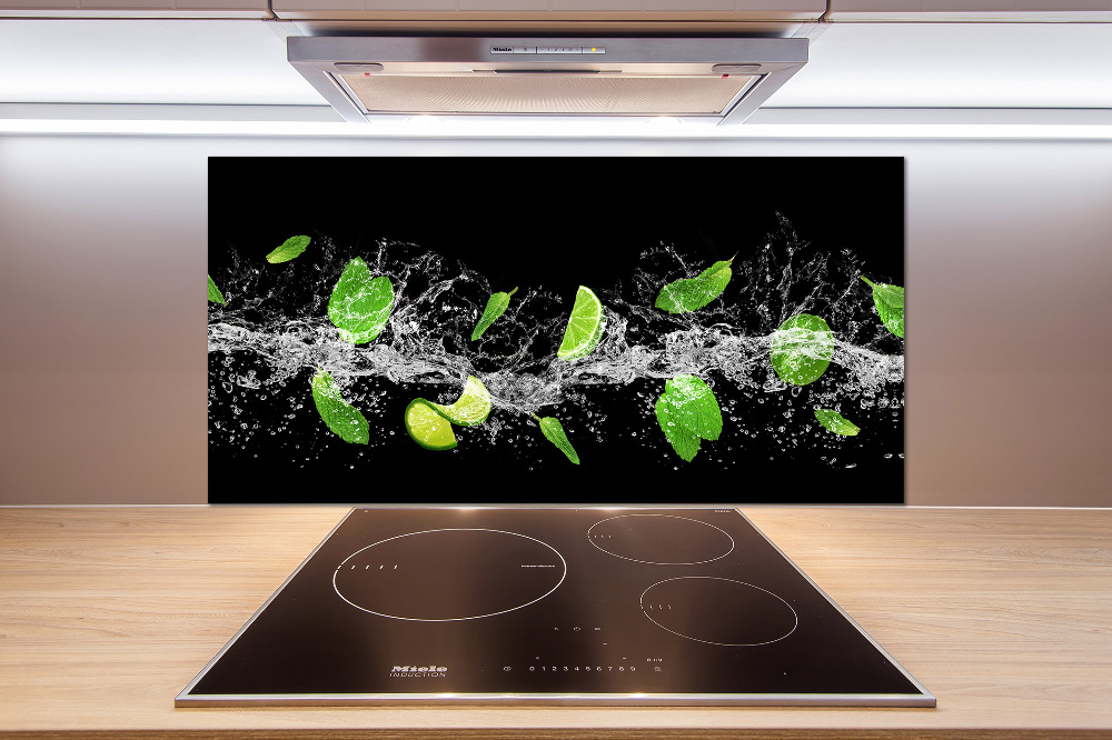 Cooker splashback Lime with mint