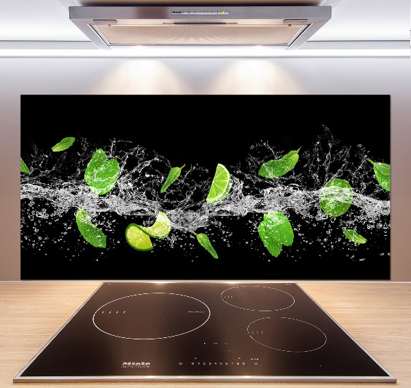 Cooker splashback Lime with mint