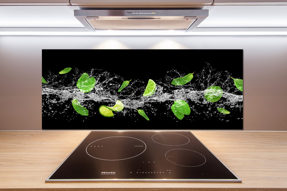 Cooker splashback Lime with mint