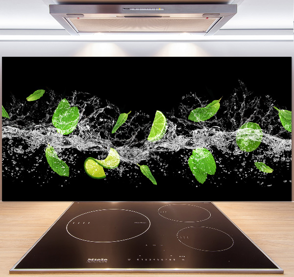 Cooker splashback Lime with mint