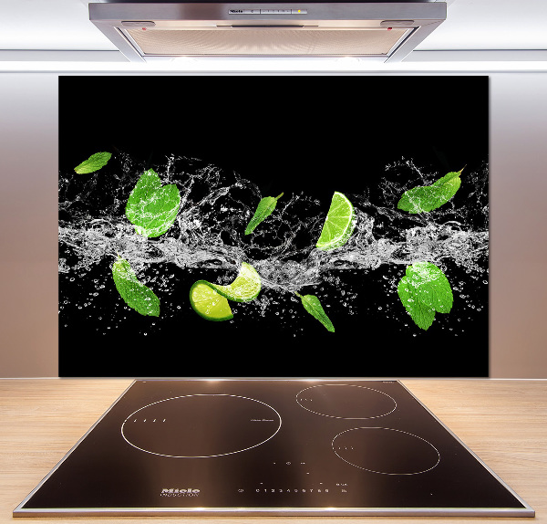 Cooker splashback Lime with mint