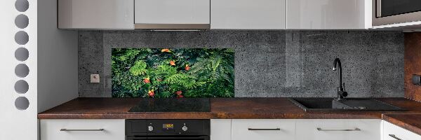 Kitchen wall panels Exotic jungle