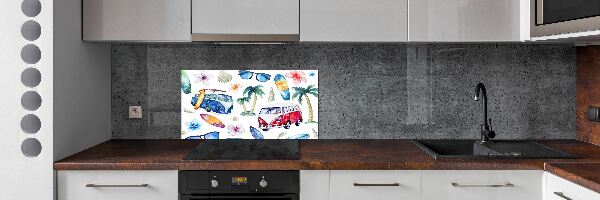 Cooker splashback Surfing symbols