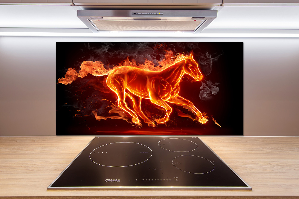 Kitchen splashback Horse in flames