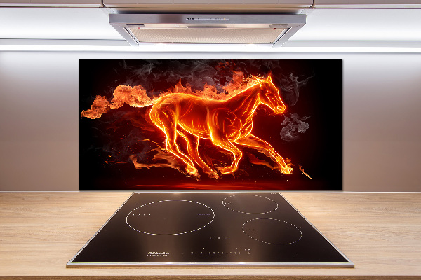 Kitchen splashback Horse in flames