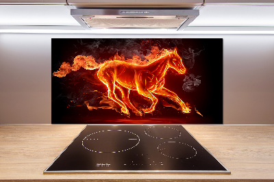 Kitchen splashback Horse in flames