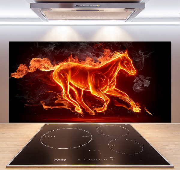 Kitchen splashback Horse in flames