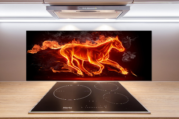 Kitchen splashback Horse in flames