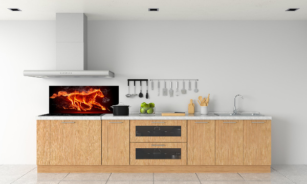 Kitchen splashback Horse in flames