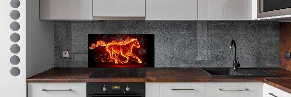 Kitchen splashback Horse in flames