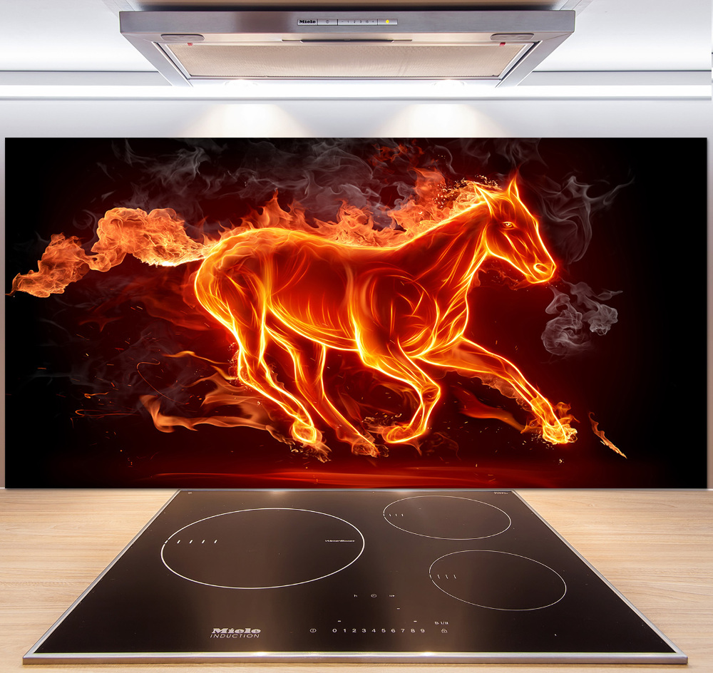 Kitchen splashback Horse in flames