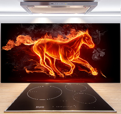 Kitchen splashback Horse in flames