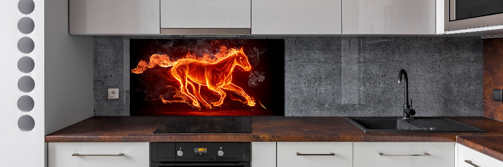 Kitchen splashback Horse in flames