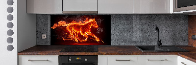 Kitchen splashback Horse in flames