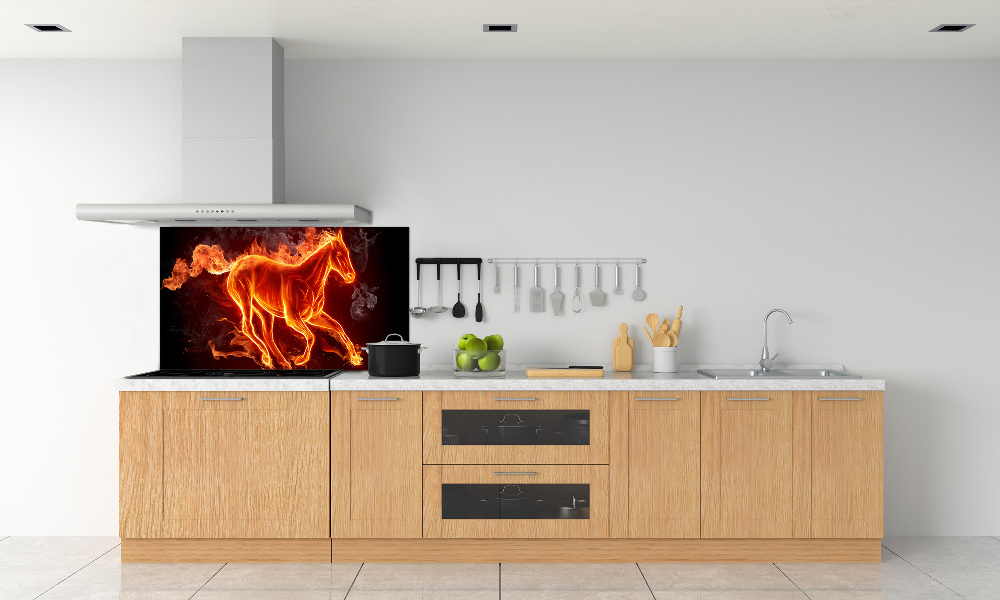 Kitchen splashback Horse in flames