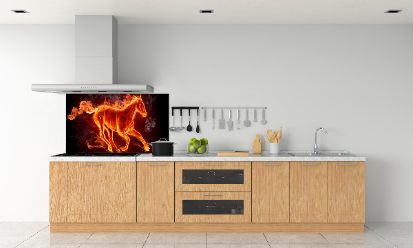 Kitchen splashback Horse in flames