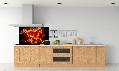 Kitchen splashback Horse in flames