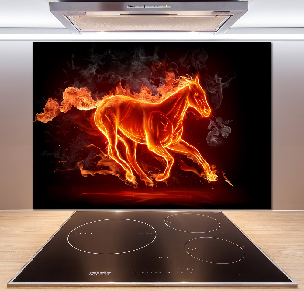 Kitchen splashback Horse in flames