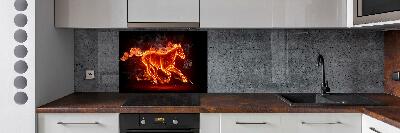 Kitchen splashback Horse in flames