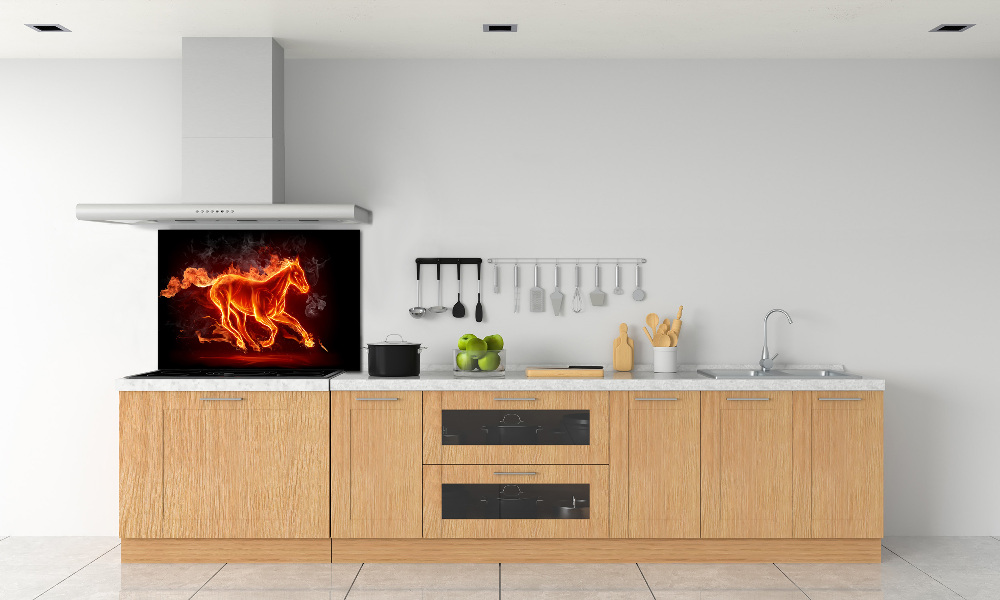 Kitchen splashback Horse in flames