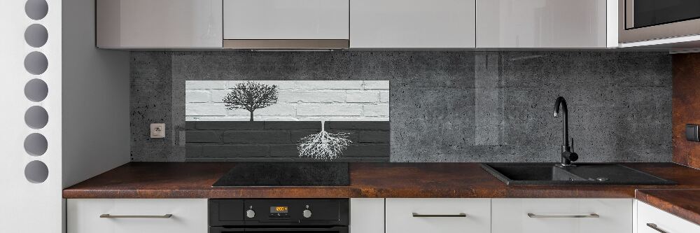 Cooker splashback Trees on the wall