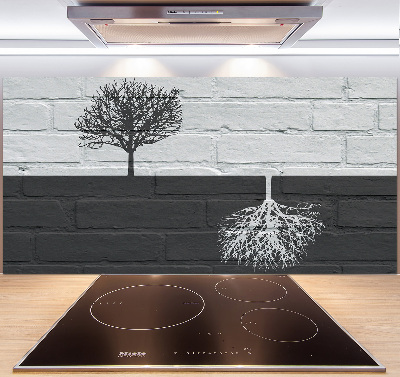 Cooker splashback Trees on the wall