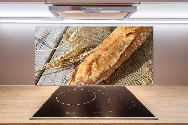 Glass splashback Fresh baguette